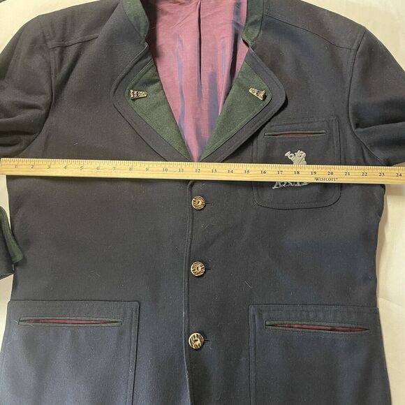 Vintage Classic Austrian Jacket Men's 48 Wool Tyrolean Traditional Folk Bavarian - Picture 10 of 12